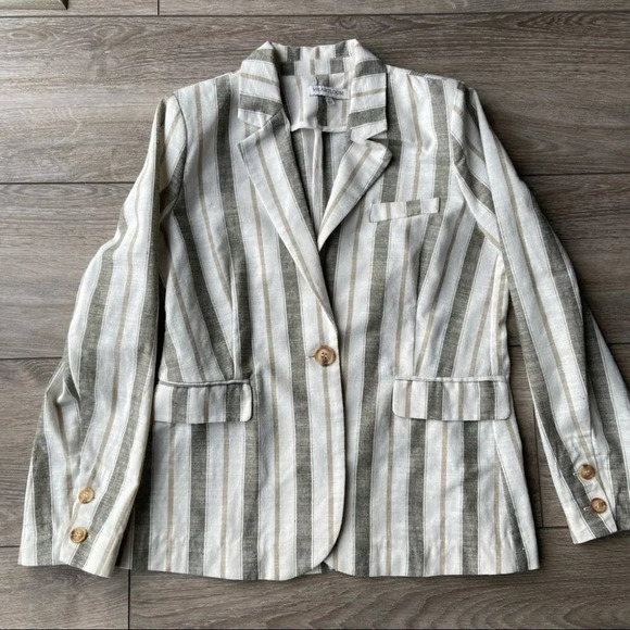 Heartloom  Striped Linen Blend Blazer - Picture 5 of 13